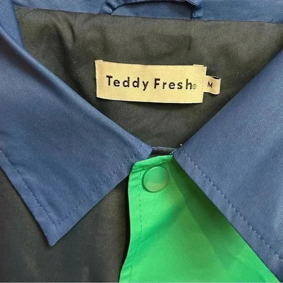 Teddy Fresh Color Block Windbreaker Jacket Size M - Picture 3 of 11